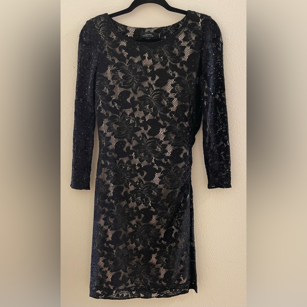 TAHARI ASL Black Lace Sheath Dress